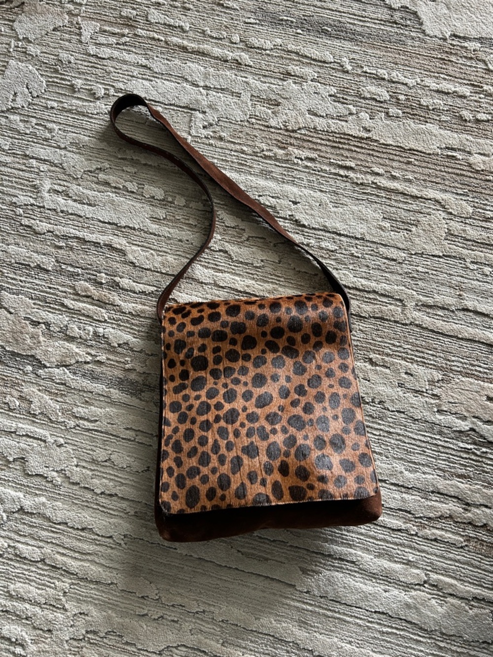 Holt Renfrew Suede & Calf Hair Leopard Crossbody Bag - Picture 2 of 14
